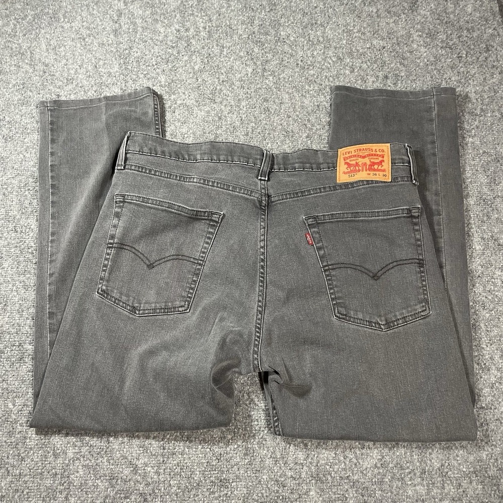 Levi's Men's 513 Straight Leg 36x30* Flex Fit Washed Black Denim Jeans